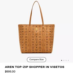 MCM Aren Top-zip Shopper in Visetos